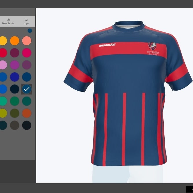 Cambiamos los colores de la camiseta para combinarlos con los del logo.