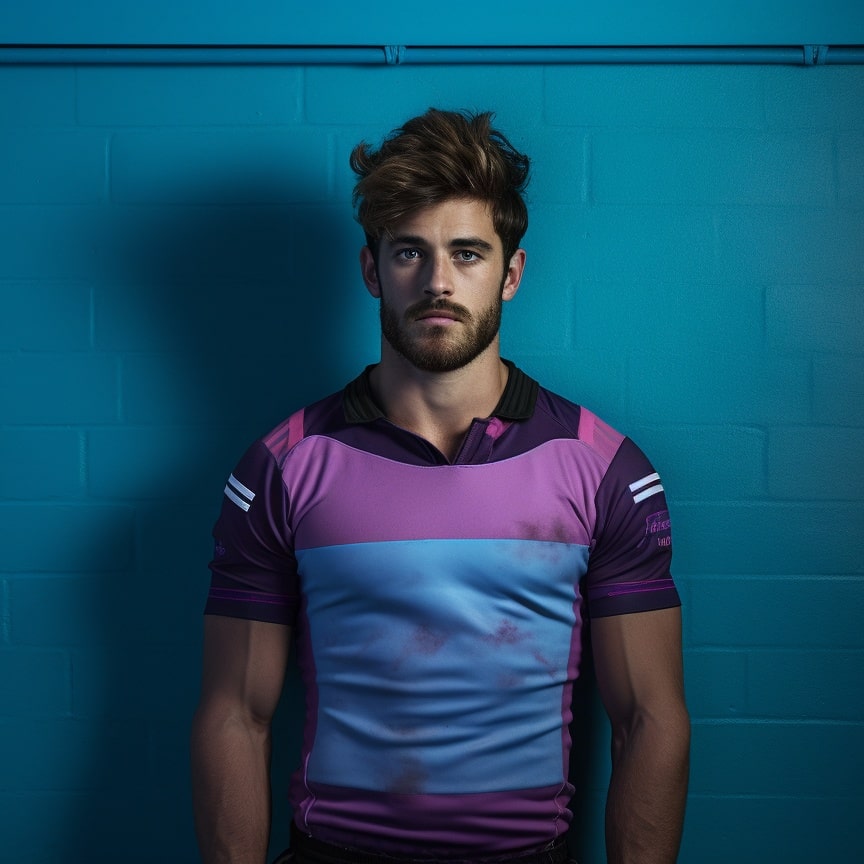 Camiseta de rugby sublimada con colores vibrantes